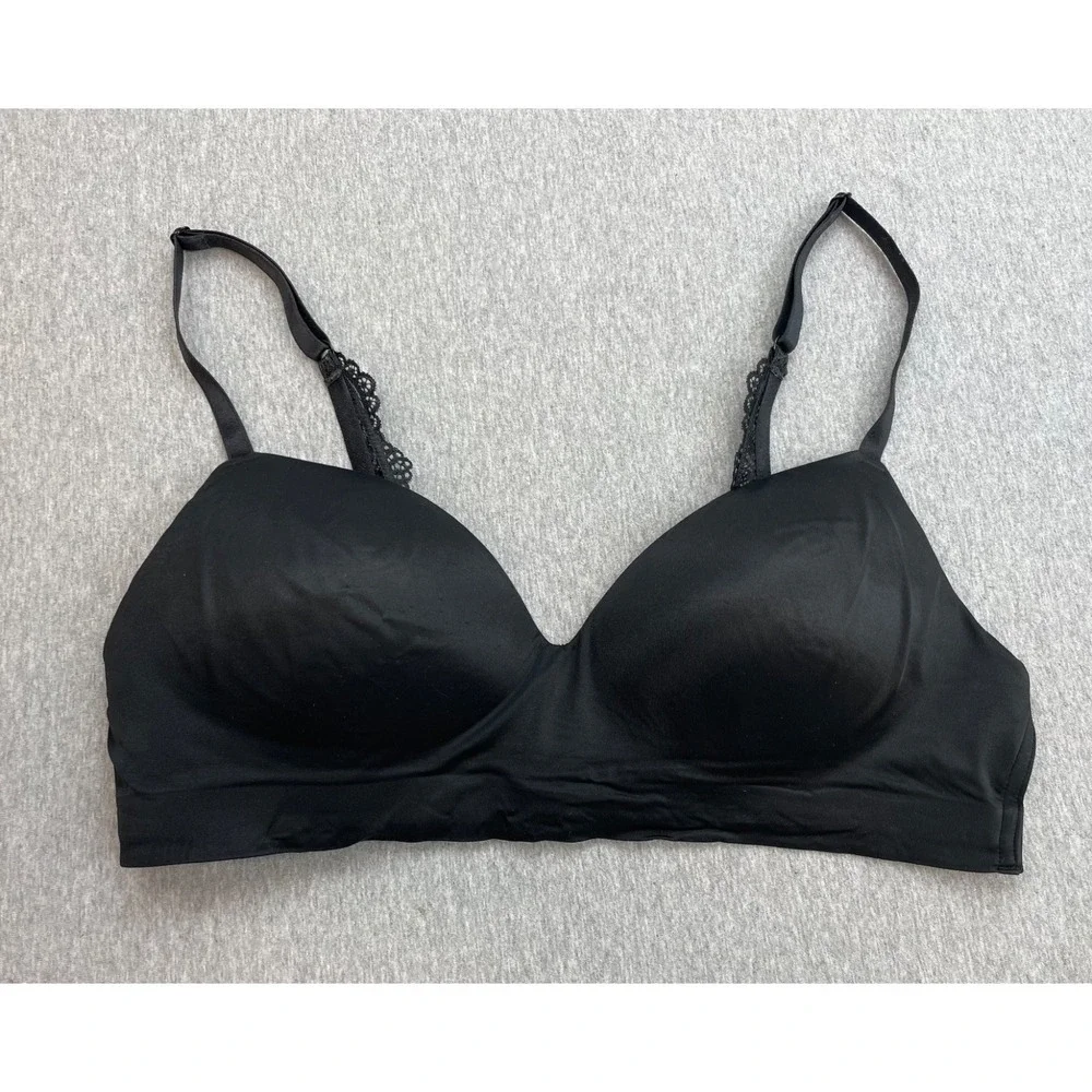 Soma Bra Womens 36B Black Wireless Enbliss Lined Bralette Adjustable Strap